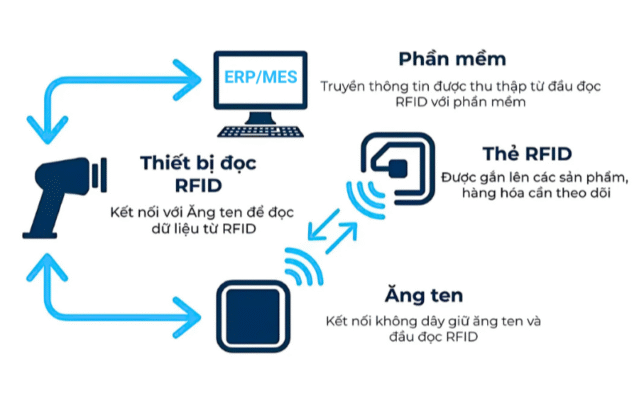 Cấu tạo hệ thống RFID trong quản lý kho
