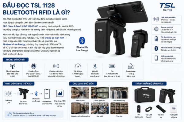 Đầu Đọc TSL 1128 Bluetooth RFID Là Gì?